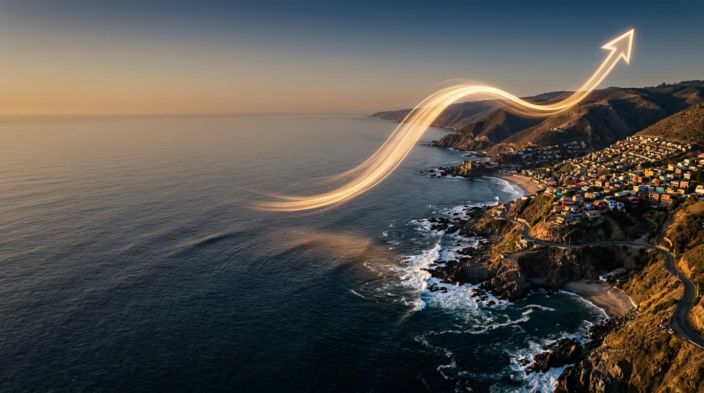Costa de la Región de Valparaíso al atardecer